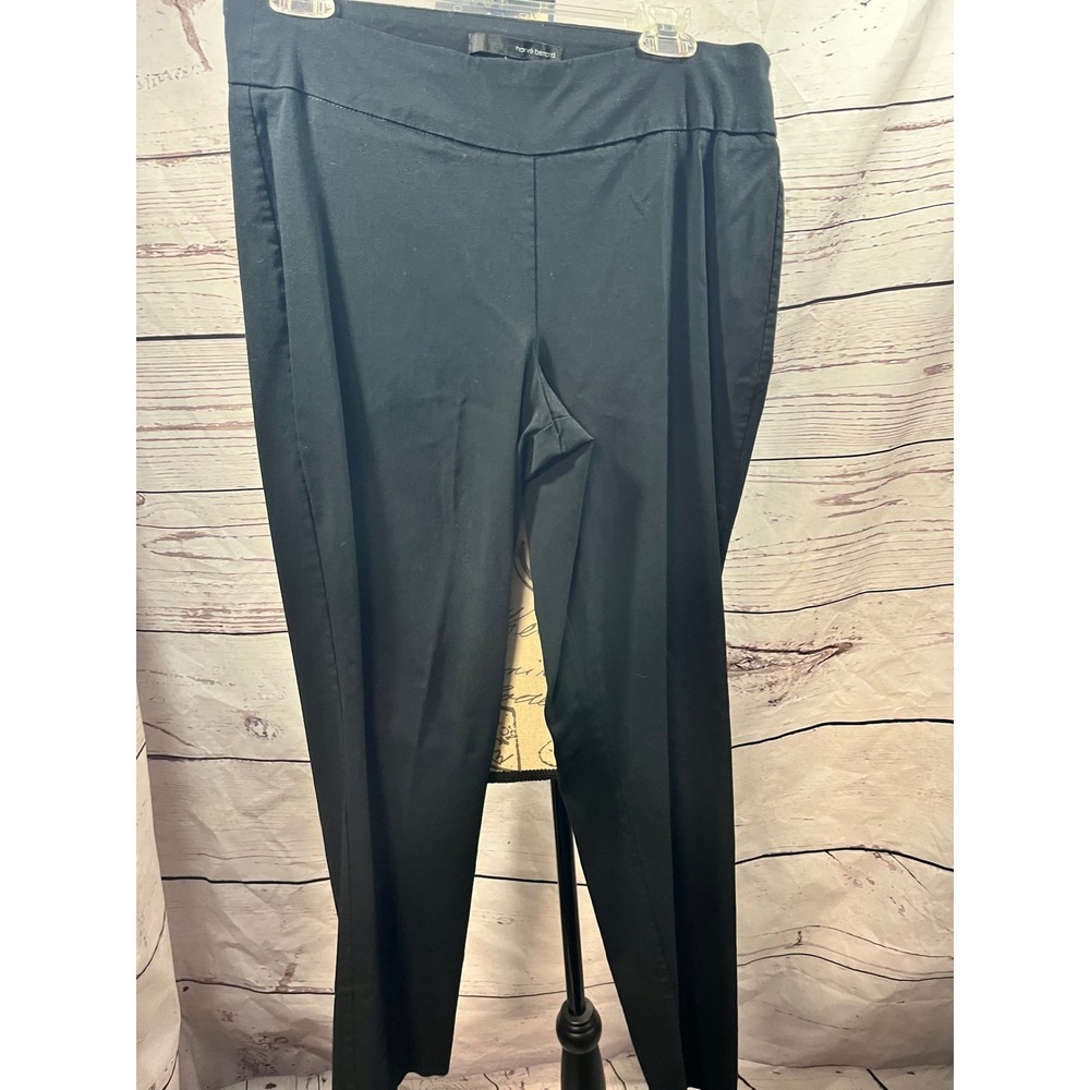 Harve Benard Womens Black Pull On Tapered Dress Pants Size 12‎ SWork Trouser